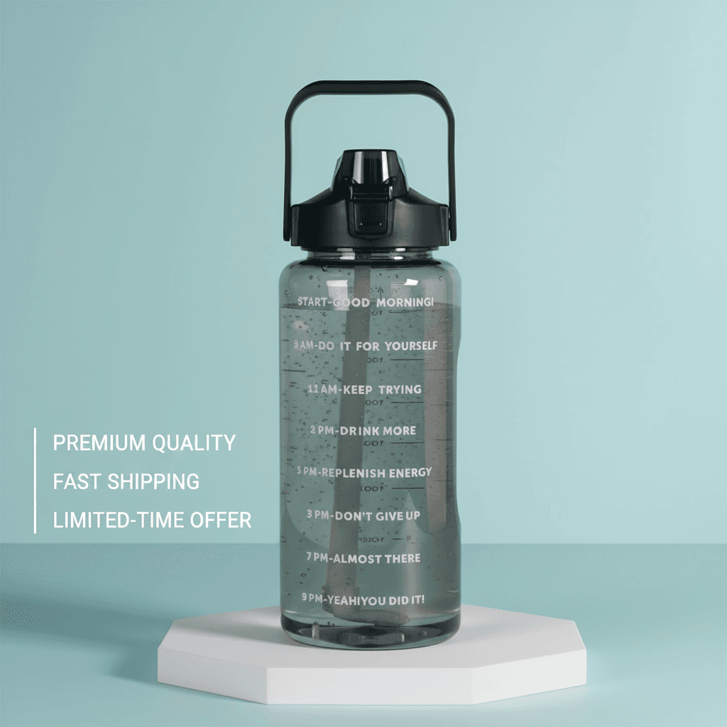 2L Motivational Water Bottle with Time Marker